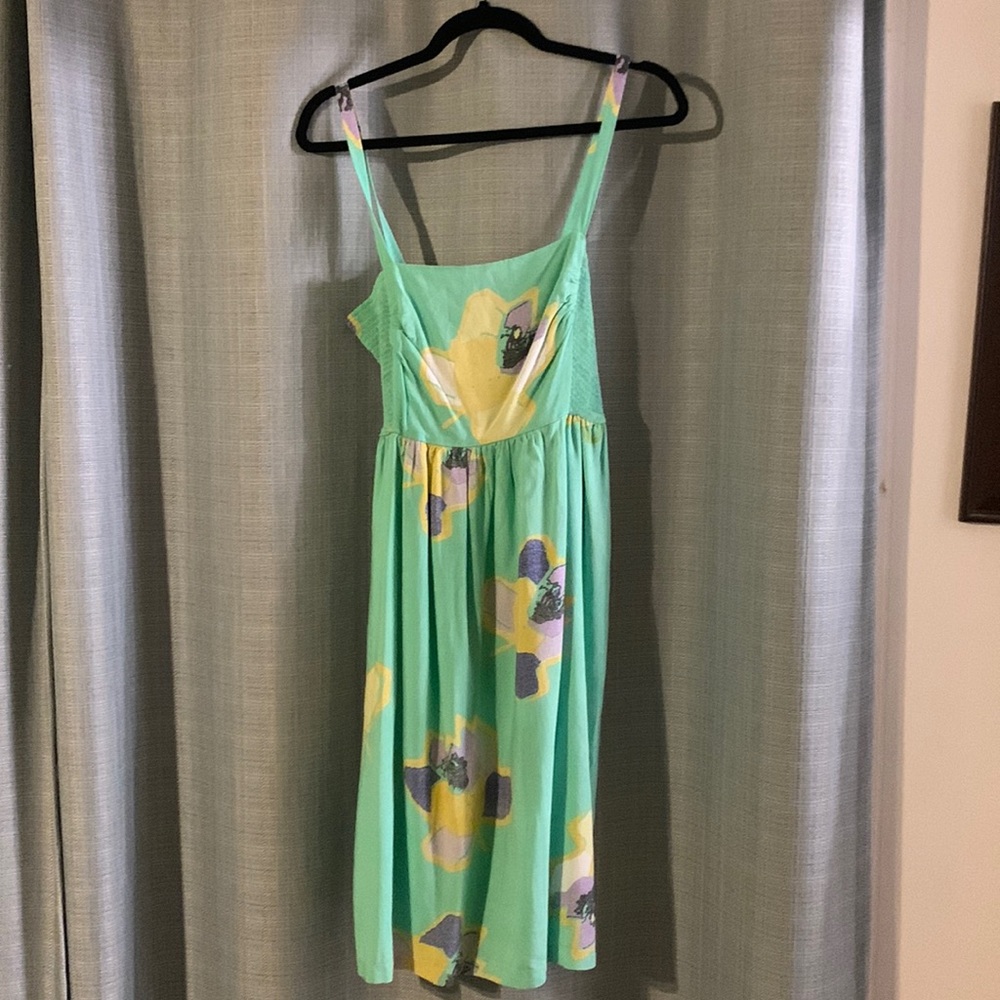 Anthropologie Corey Lynn Calter green floral midi summer dress petite small